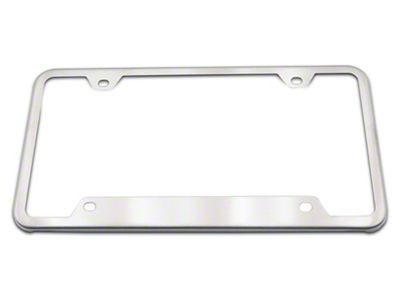 Blank Cut-Out 4-Hole License Plate Frame; Brushed (Universal; Some Adaptation May Be Required)