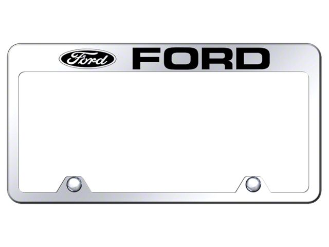 Ford Laser Etched Inverted License Plate Frame; Mirrored (Universal; Some Adaptation May Be Required)