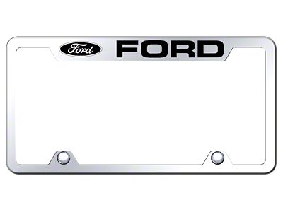 Ford Laser Etched License Plate Frame; Mirrored (Universal; Some Adaptation May Be Required)