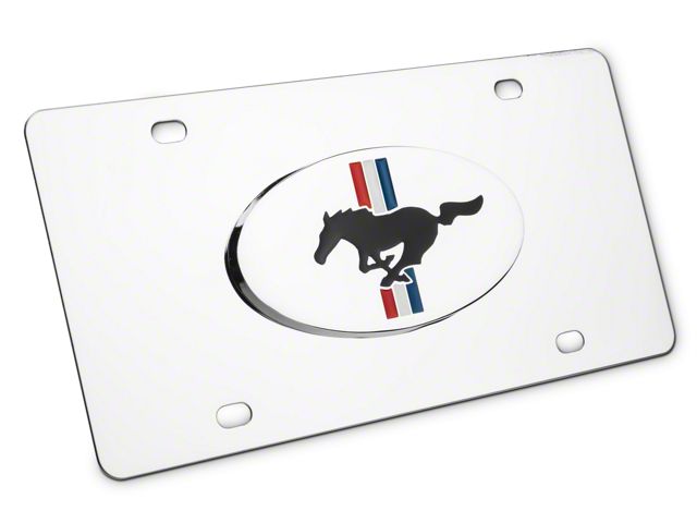 Ford License Plate with Tri-Bar and Running Pony Logo (Universal; Some Adaptation May Be Required)