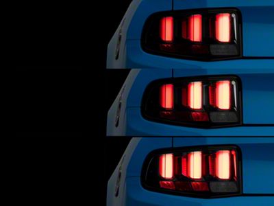 Light Bar Sequential Turn Signal LED Tail Lights; Black Housing; Smoked Lens (10-12 Mustang)