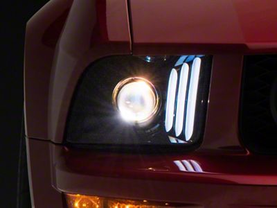 Light Bar DRL Projector Headlights; Chrome Housing Light; Smoked Lens (05-09 Mustang w/ Factory Halogen Headlights, Excluding GT500)