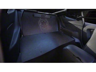 Lightweight Racer Rear Seat Delete Kit with Dark Coyote Engraving and Carpet Facing Trunk Only (15-23 Mustang Fastback)