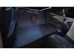 Lightweight Racer Rear Seat Delete Kit with Dark Coyote Engraving and Carpet Facing Trunk Only; Stealth Gloss Coated (15-23 Mustang Fastback)