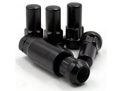 Locks with Key for Black Acorn Lug Nuts; 14mm x 1.5 (15-25 Mustang)