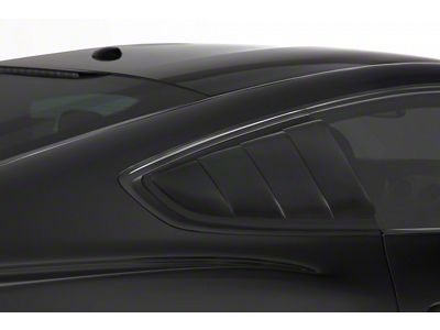 Louvered Quarter Window Covers; Smoked (15-23 Mustang Fastback)