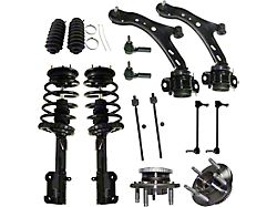 Front Lower Control Arms with Strut and Spring Assemblies, Tie Rods and Wheel Hub Assemblies (05-09 Mustang GT, V6)