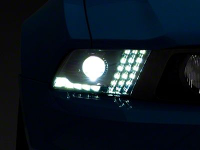 AlphaRex LUXX-Series LED Projector Headlights; Alpha Black Housing; Clear Lens (10-12 Mustang w/ Factory Halogen Headlights)