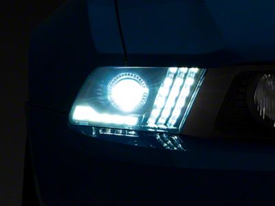 AlphaRex LUXX-Series LED Projector Headlights; Black Housing; Clear Lens (10-12 Mustang w/ Factory Halogen Headlights)