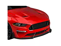 LV Style Front Chin Splitter; Dry Carbon Fiber Vinyl (18-23 Mustang GT, EcoBoost)