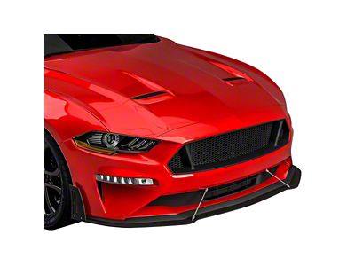 LV Style Front Chin Splitter; Gloss Black Vinyl (18-23 Mustang GT, EcoBoost)