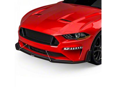 LV Style Front Chin Splitter; Matte Black Vinyl (18-23 Mustang GT, EcoBoost)