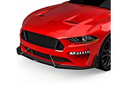 LV Style Front Chin Splitter; Satin Black Vinyl (18-23 Mustang GT, EcoBoost)
