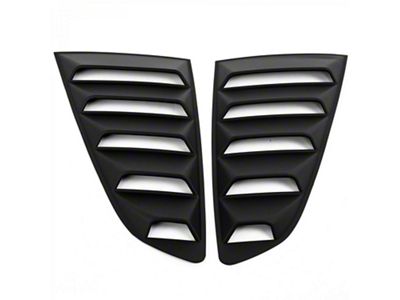 LV Style Quarter Window Louvers; Gloss Black (15-23 Mustang Fastback)