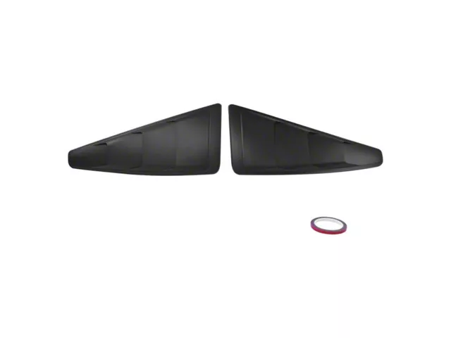 LV Style Quarter Window Louvers; Matte Black (05-14 Mustang Coupe)