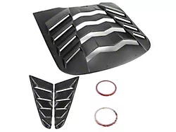 LV2 Style Rear and Quarter Window Louvers; Matte Black (15-23 Mustang Fastback)