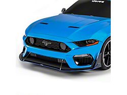 LV4 Front Splitter; Satin Black Ice Vinyl (21-23 Mustang Mach 1)