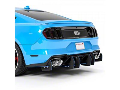 LV4 Rear Diffuser; Dry Carbon Fiber Vinyl (21-23 Mustang Mach 1)