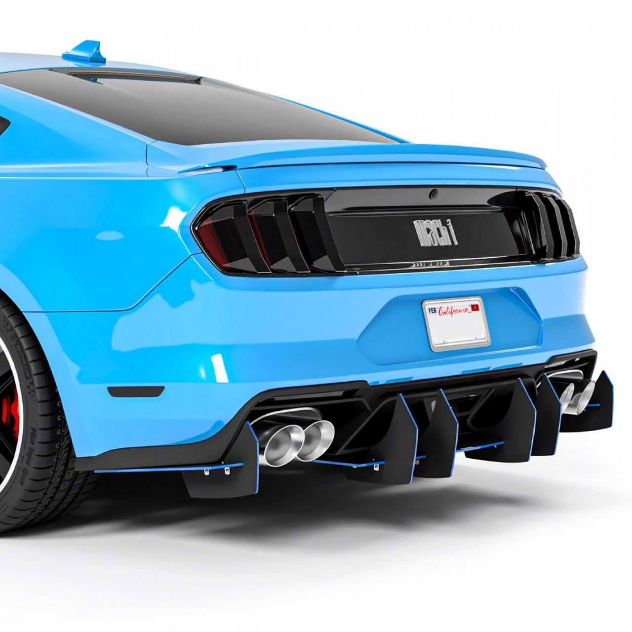 Mustang LV4 Rear Diffuser; Gloss Black Vinyl (21-23 Mustang Mach 1 ...