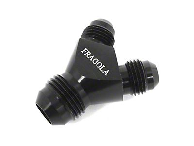Fragola 8an Y-Male Fitting w/ Dual 6an Outlets Black 900609-BL Fragola 8an Y-Male Fitting w/ Dual 6an Outlets Black 900609-BL