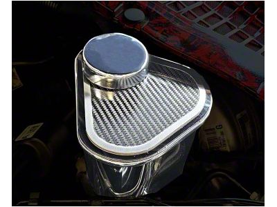 Master Cylinder Cover with Carbon Fiber Top Plate; Polished (15-23 Mustang)