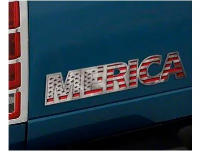 MERICA Stainless Emblem; Polished (Universal; Some Adaptation May Be Required)