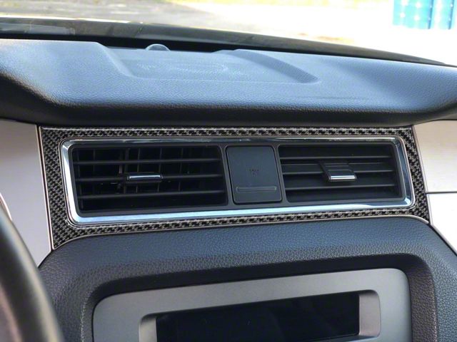 Middle Air Vent Accent Trim; Domed Carbon Fiber (10-14 Mustang)