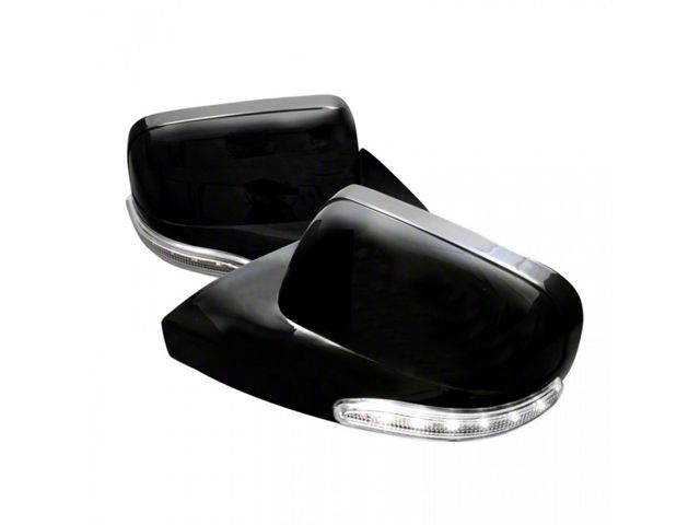 Mirror Covers with LED Turn Signals; Black (05-09 All)