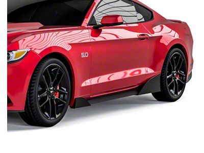 MLC Pro Style Rocker Panel Winglets Set; Gloss Carbon Fiber Vinyl (15-23 Mustang GT, EcoBoost, V6)
