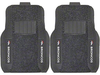 Molded Front Floor Mats with Denver Broncos Logo (Universal; Some Adaptation May Be Required)