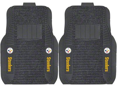 Molded Front Floor Mats with Pittsburgh Steelers Logo (Universal; Some Adaptation May Be Required)