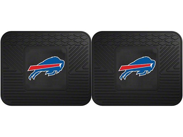 Molded Rear Floor Mats with Buffalo Bills Logo (Universal; Some Adaptation May Be Required)