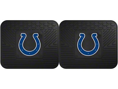 Molded Rear Floor Mats with Indianapolis Colts Logo (Universal; Some Adaptation May Be Required)