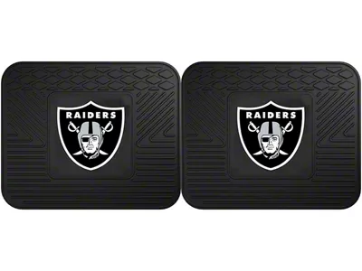 Molded Rear Floor Mats with Las Vegas Raiders Logo (Universal; Some Adaptation May Be Required)