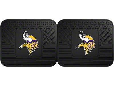 Molded Rear Floor Mats with Minnesota Vikings Logo (Universal; Some Adaptation May Be Required)