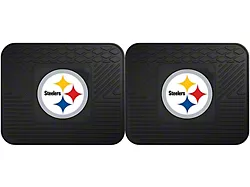 Molded Rear Floor Mats with Pittsburgh Steelers Logo (Universal; Some Adaptation May Be Required)