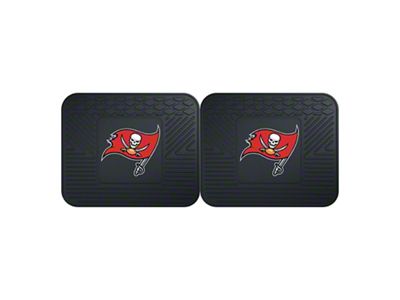 Molded Rear Floor Mats with Tampa Bay Buccaneers Logo (Universal; Some Adaptation May Be Required)