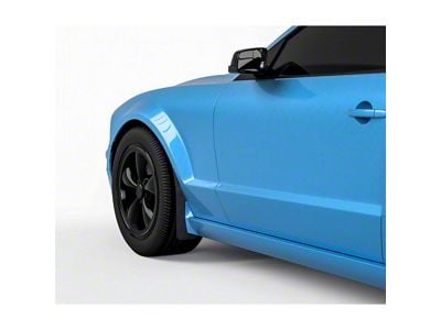Mud Flaps; Front; Gloss Carbon Fiber Vinyl (05-09 Mustang GT, V6)