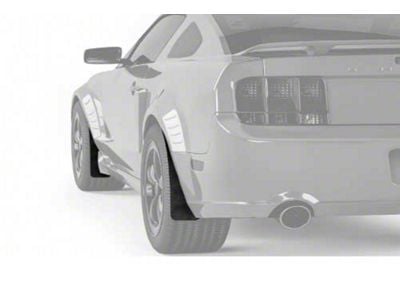 Mud Flaps; Front and Rear; Gloss Black Vinyl (05-09 Mustang)
