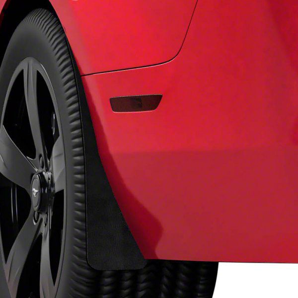 Mustang Mud Flaps; Rear; Matte Black Vinyl (1014 Mustang GT, V6