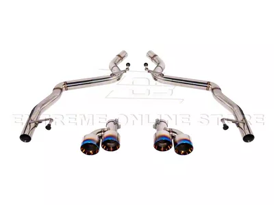 Muffler Delete Axle-Back Exhaust System with Quad Burnt Tips (24-25 Mustang GT w/o Active Exhaust)