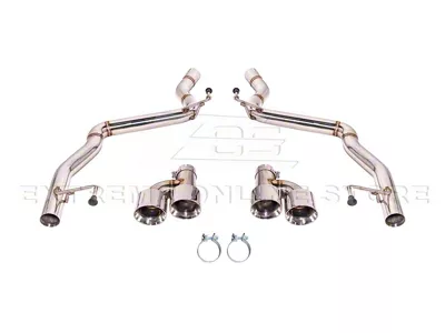 Muffler Delete Axle-Back Exhaust System with Quad Polished Tips (24-25 Mustang GT w/o Active Exhaust)
