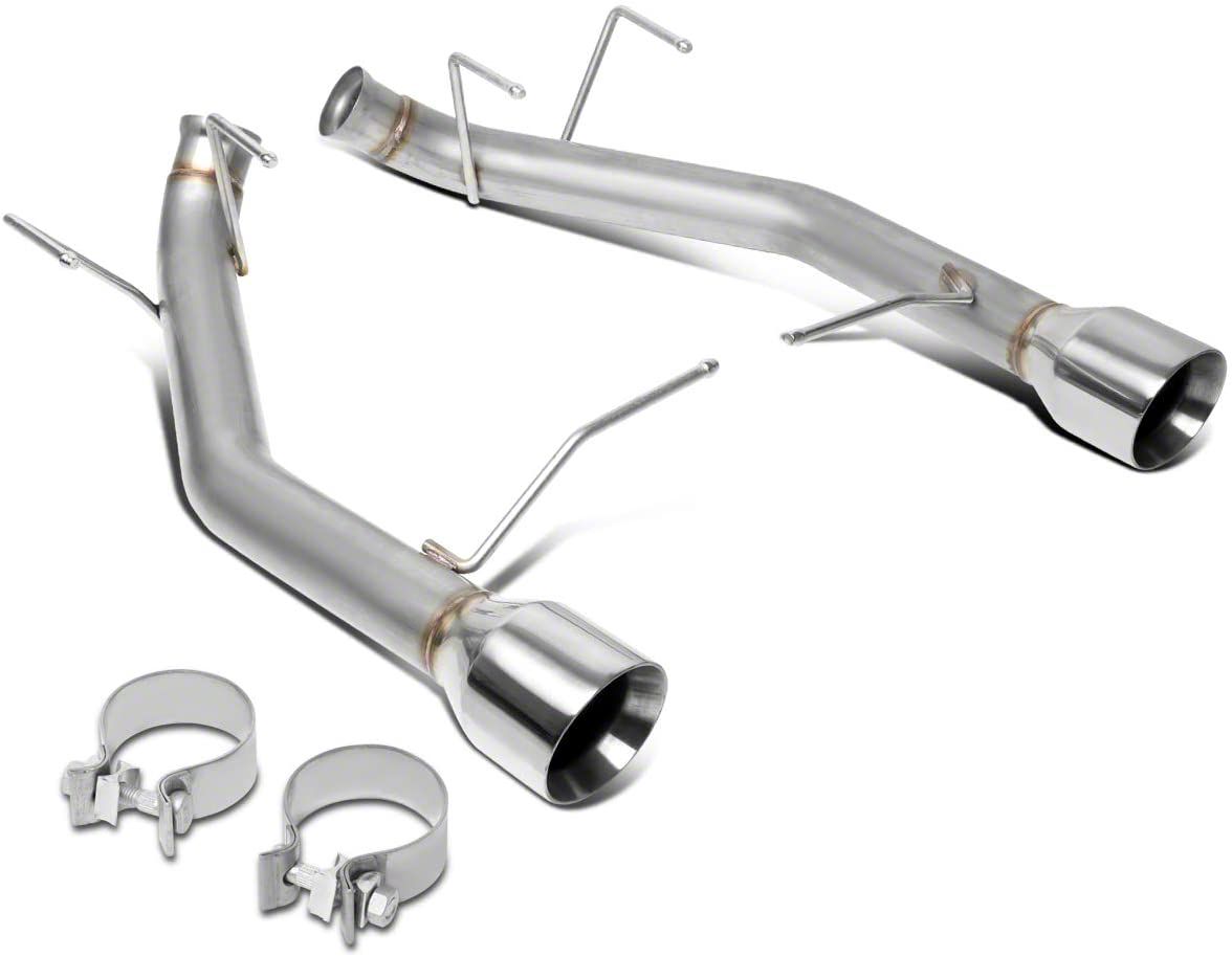 Mustang Muffler Delete AxleBack Exhaust System with Polished Tips (11