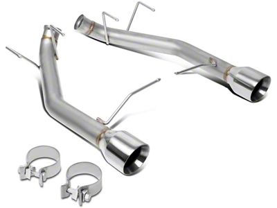 Muffler Delete Axle-Back Exhaust System with Polished Tips (11-14 Mustang V6)