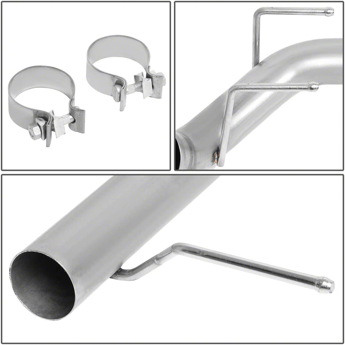 Mustang Muffler Delete AxleBack Exhaust System with Polished Tips (1523 Mustang EcoBoost w/o