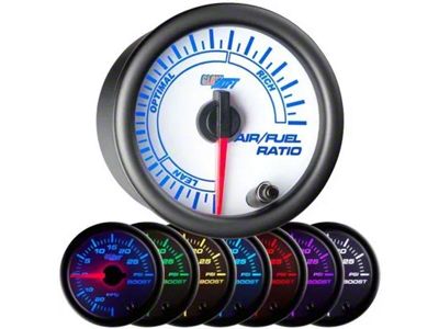 Narrowband Air/Fuel Ratio Gauge; White 7 Color (Universal; Some Adaptation May Be Required)