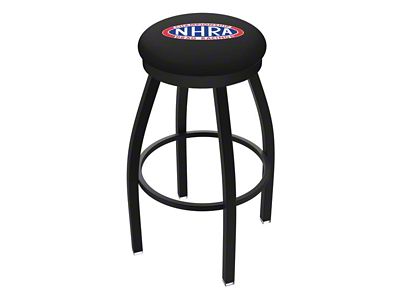 NHRA Drag Racing 30-Inch Swivel Bar Stool; Black Wrinkle