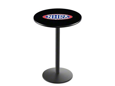 NHRA Drag Racing Pub Table; 42-Inch with 28-Inch Diameter Top; Black Wrinkle