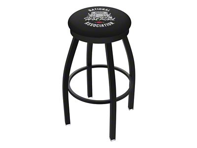 NHRA Hot Rod 25-Inch Swivel Counter Stool; Black Wrinkle