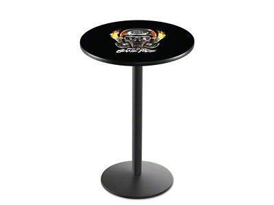 NHRA Mask Pub Table; 36-Inch with 36-Inch Diameter Top; Black Wrinkle